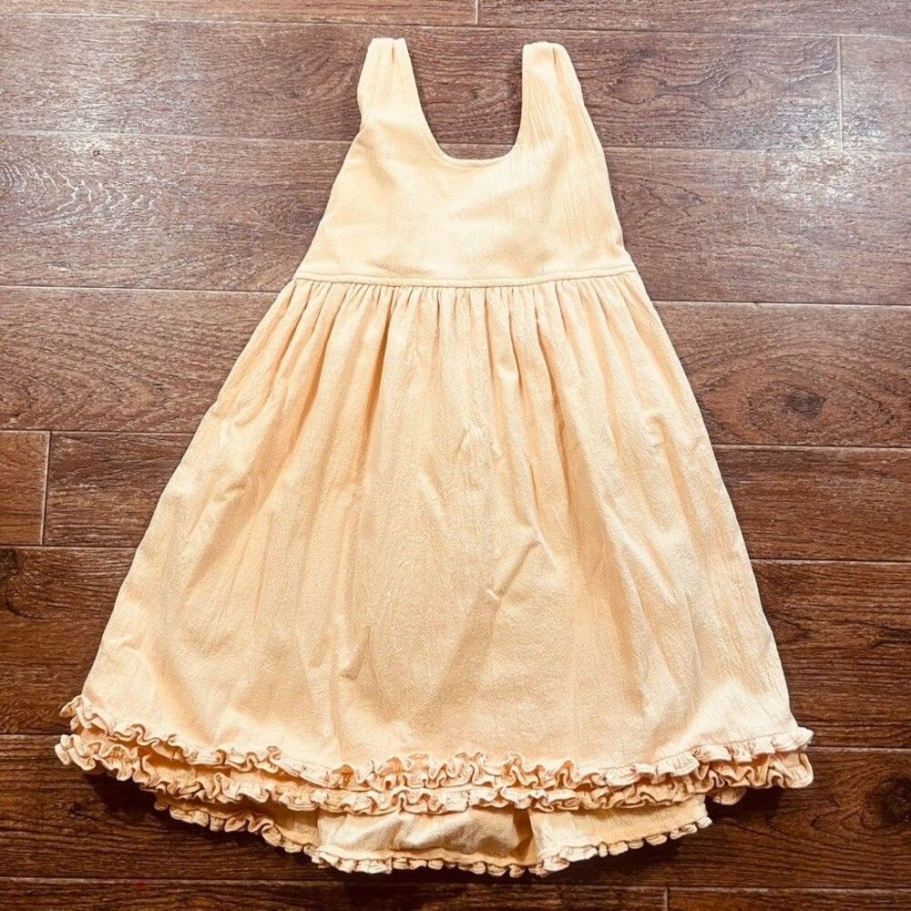 Ruffle Dress Girls size 4 Cottagecore Boho Cotton Sundress Smocked Back